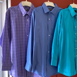 Set of 3 Men’s long sleeve dress shirts- Sz Lg 16-16 1/2 / 32/33 sleeve